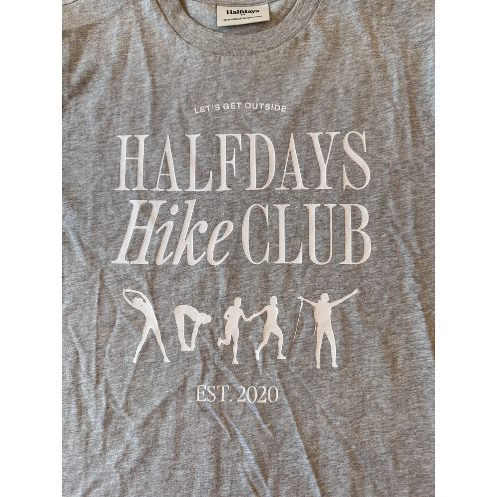 Halfdays Shirt Womens Small Heather Grey Hike Club Graphic Tee Soft Cotton NWT - Picture 12 of 13